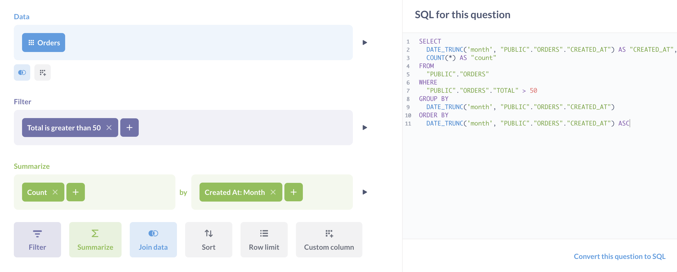 SQL kenar çubuğu